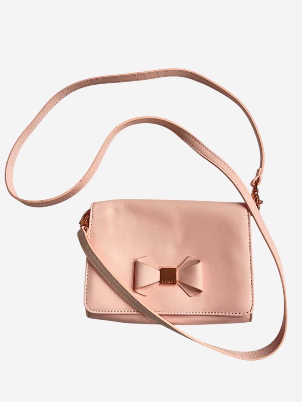 ted baker nude pink ballet core mini crossbody bow bag